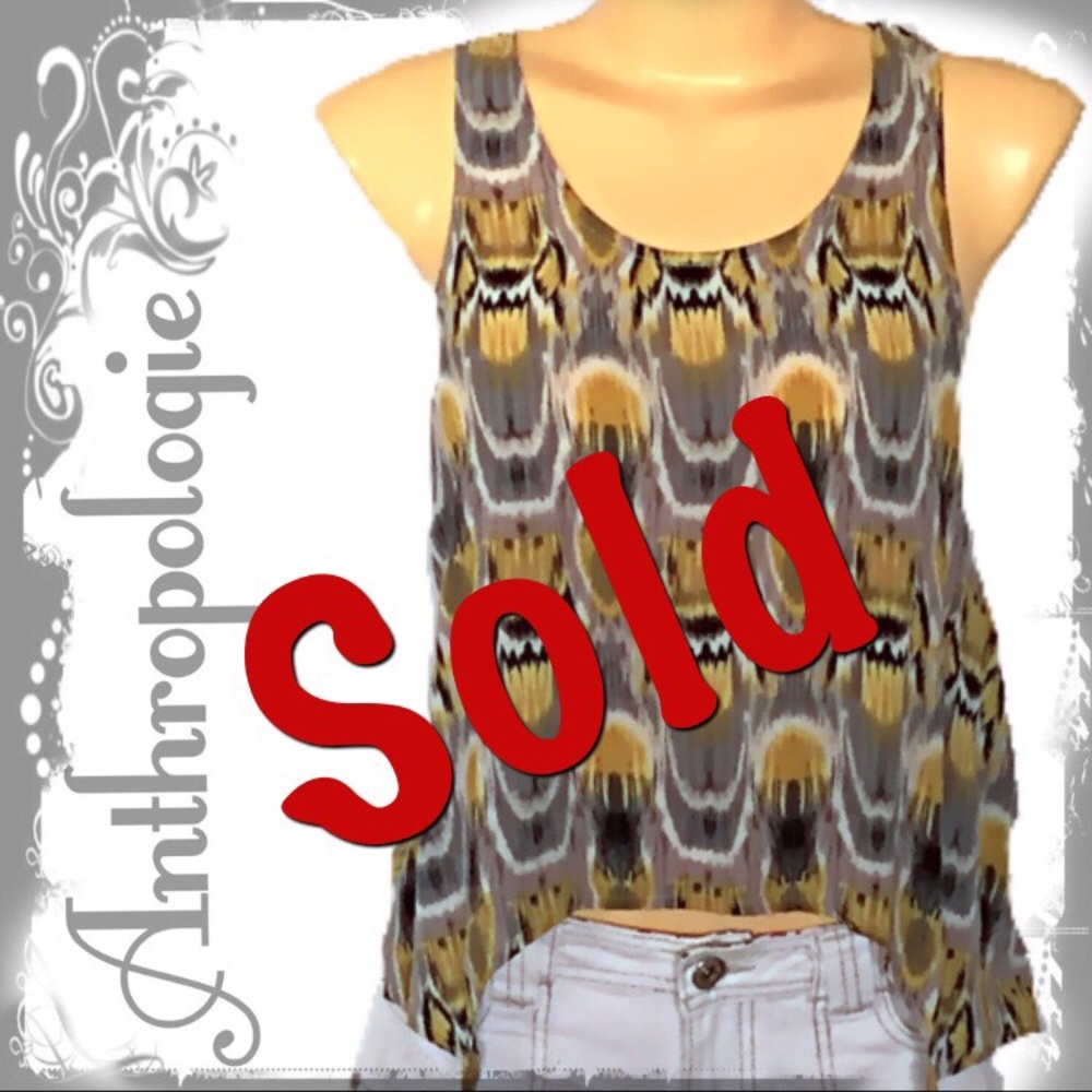 ❌Sold❌ Anthropologie Piko 1988 Tribal Top Size